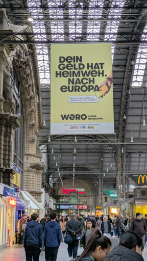 Massive Wero advertisement in the Frankfurt Main Station