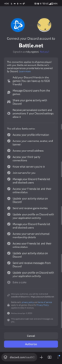 Battle.net's discord permissions