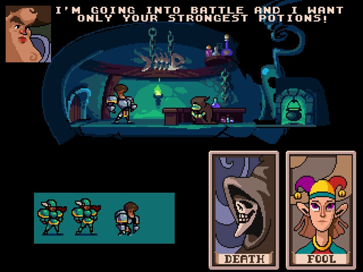 A game me and Ed Baraf briefly worked on ages ago with Justin Kuritzkes, the originator of the "Potion Seller" meme